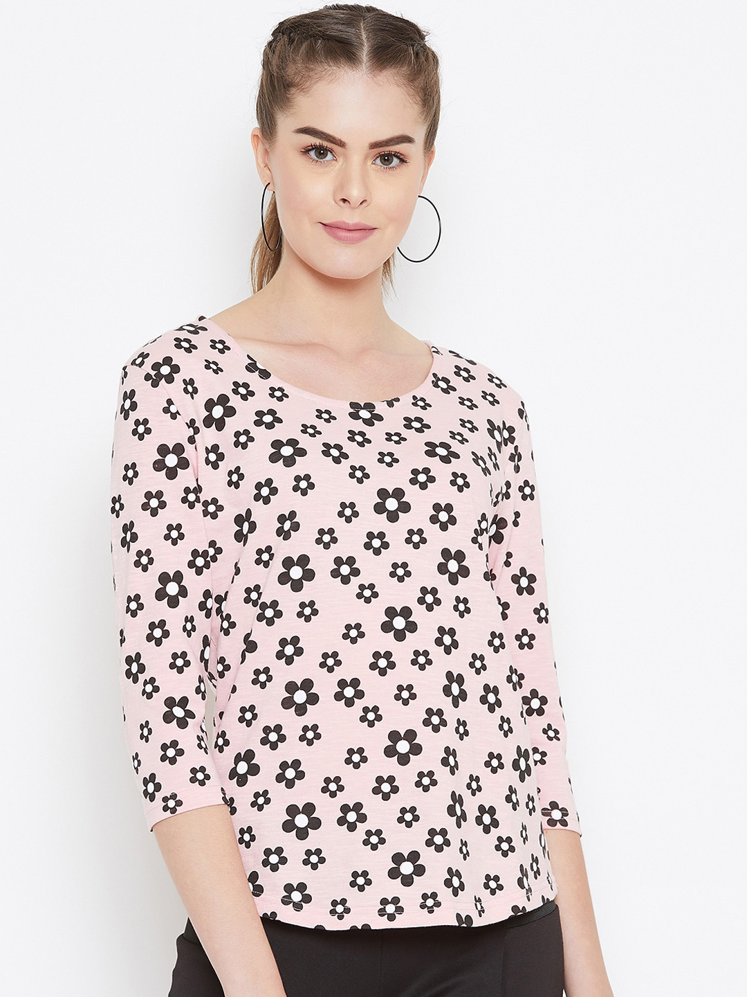 

GRITSTONES Women Pink Floral Print Top