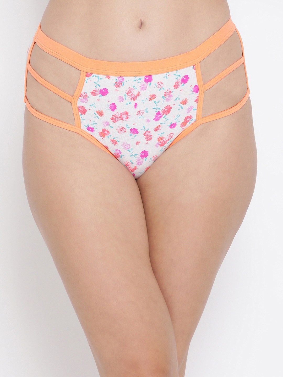 

Clovia Women White & Pink Printed Mid Rise Hipster Briefs PN3164A18S