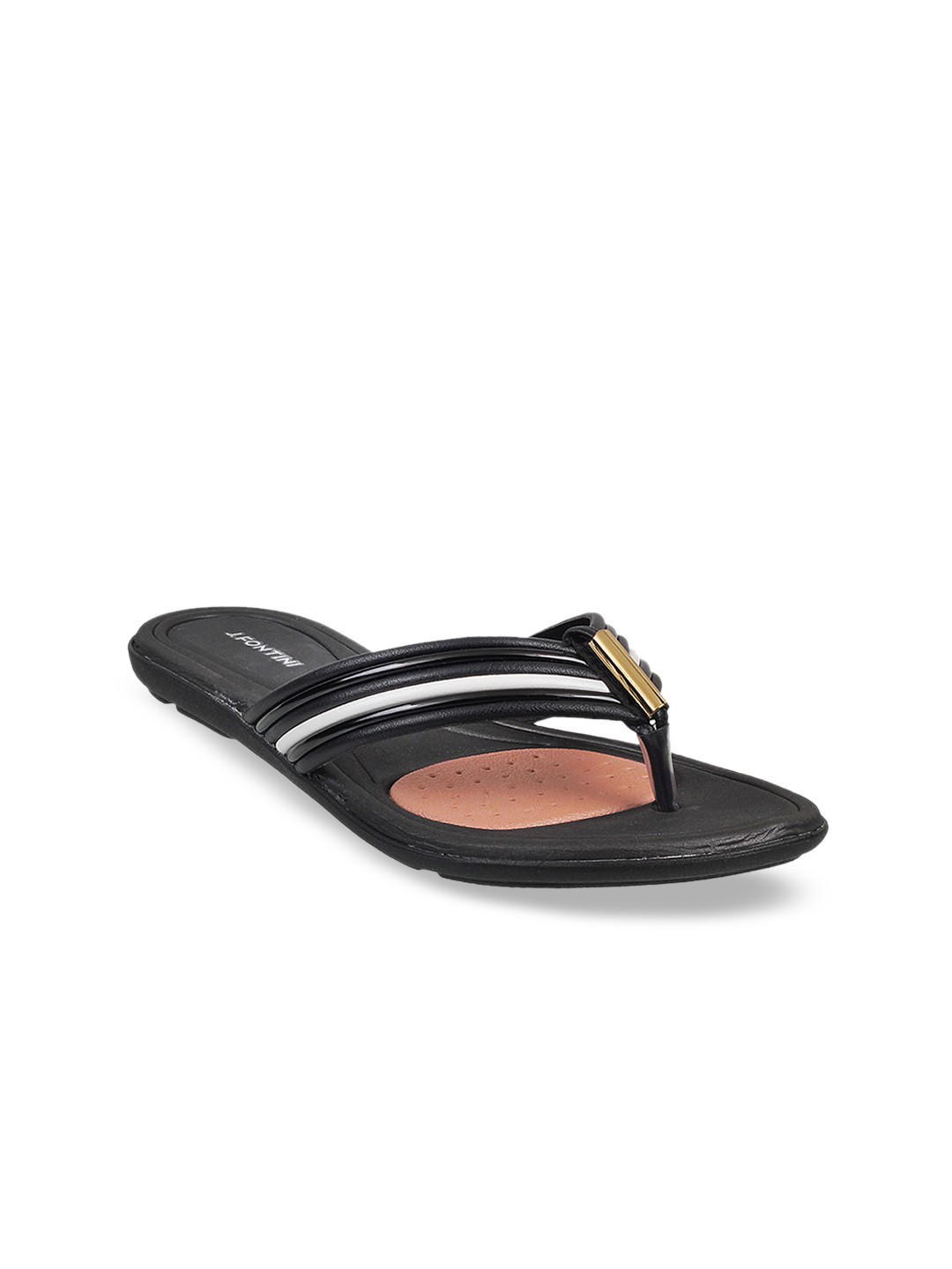 

Mochi Women Black Solid T-Strap Flats