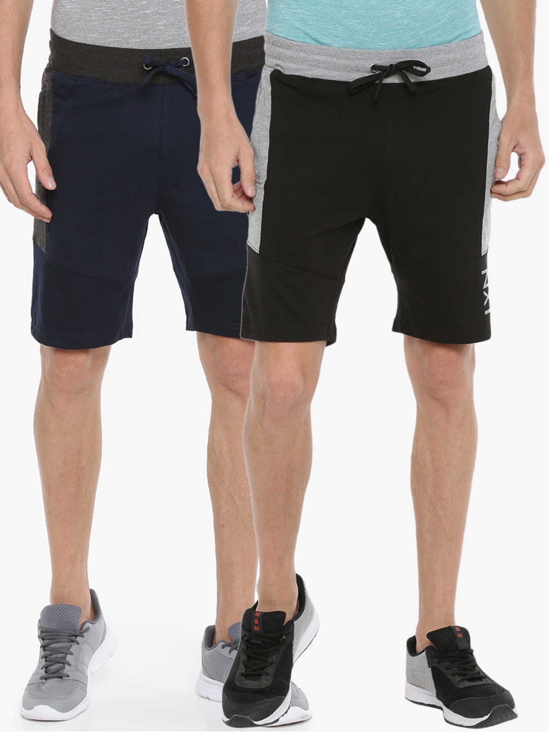 

Force NXT Men Pack Of 2 Super Combed Cotton Bermuda Sports Shorts, Navy blue