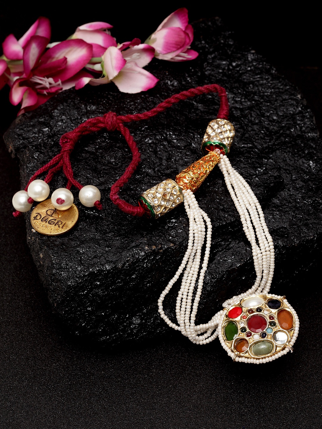 

DUGRISTYLE White Ceramic Gold-Plated Ring Bracelet