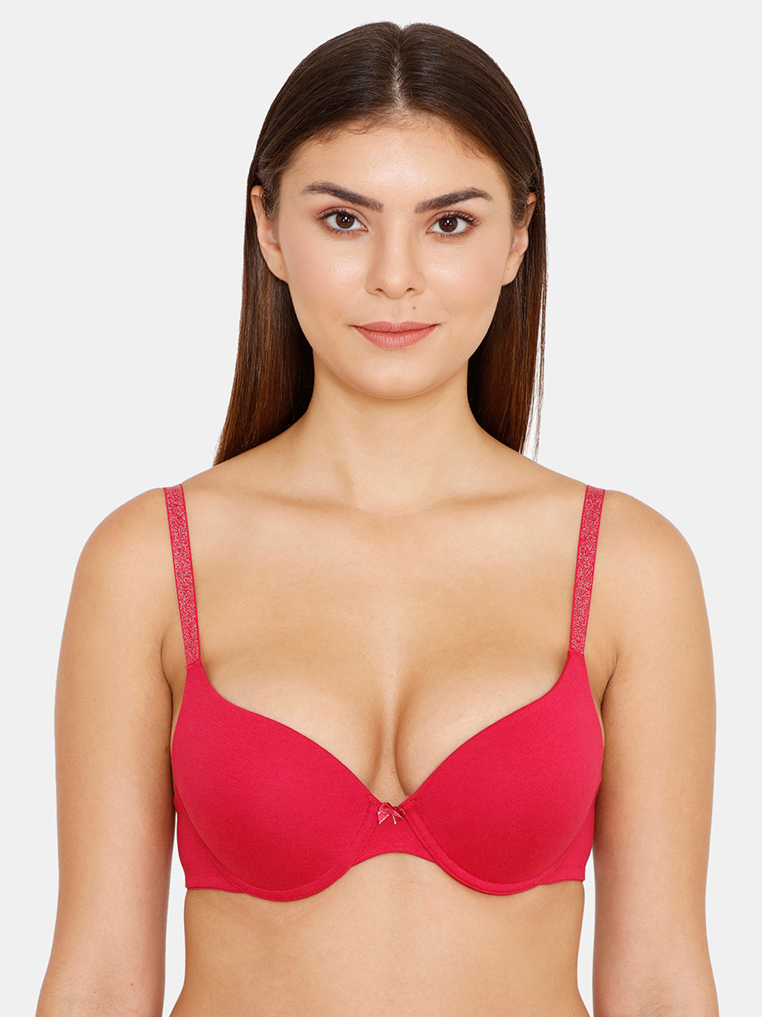 

Zivame Red Solid Underwired Lightly Padded Push-Up Bra ZI101PFASH00RED