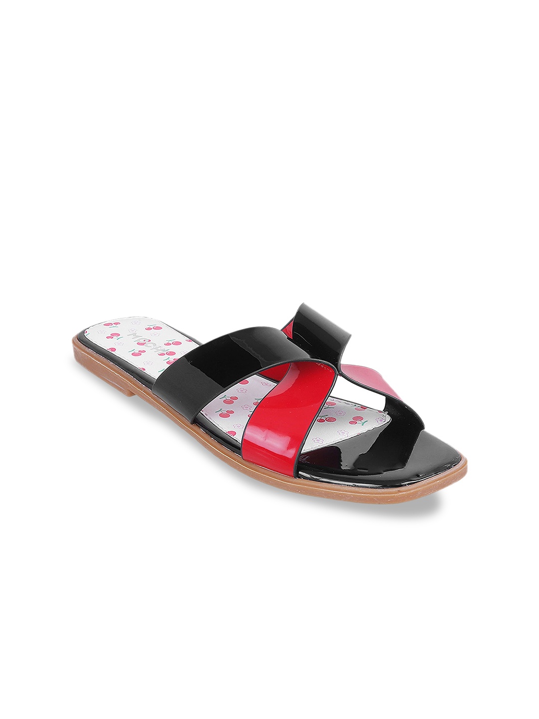 

Mochi Women Black Solid Open Toe Flats