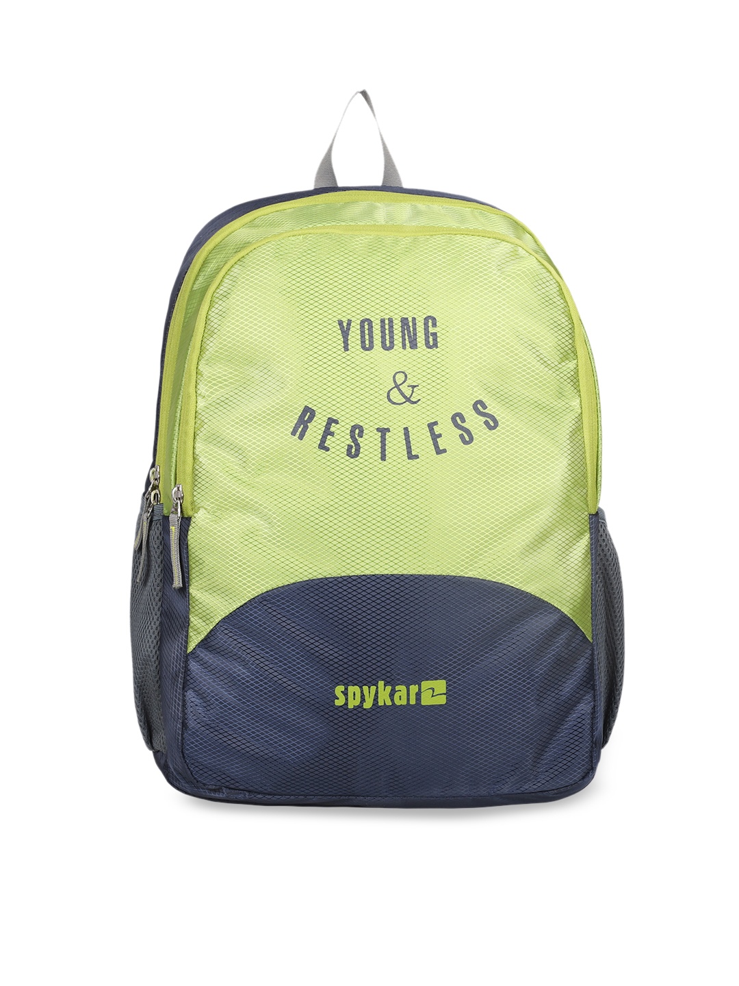 

SPYKAR Unisex Green & Navy Blue Typography Backpack