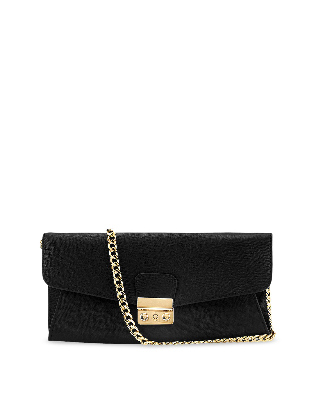 

Eske Black Solid Leather Sling Bag