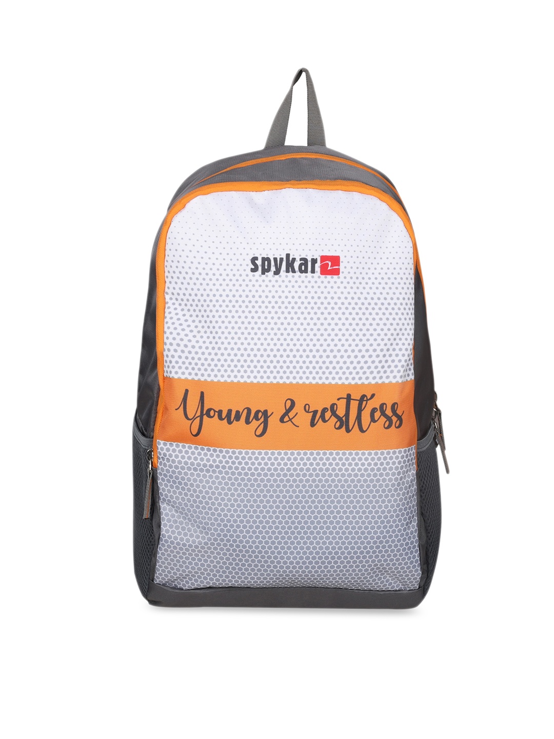 

SPYKAR Typography Printed Medium Backpack, Orange