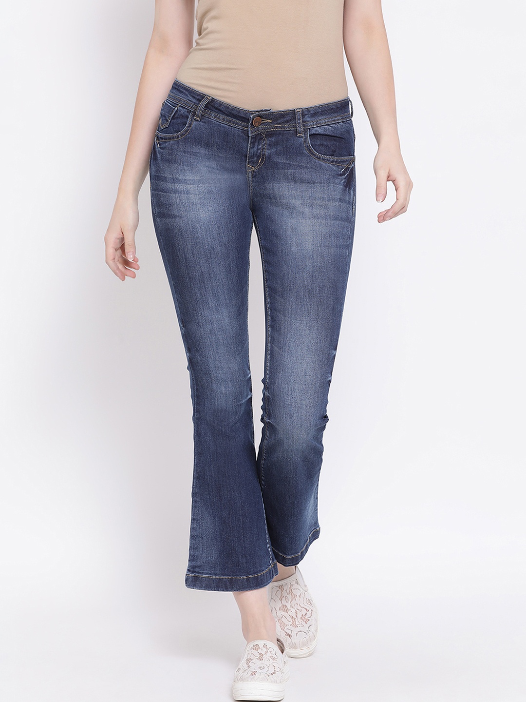 

Crimsoune Club Women Blue Bootcut Mid-Rise Clean Look Jeans