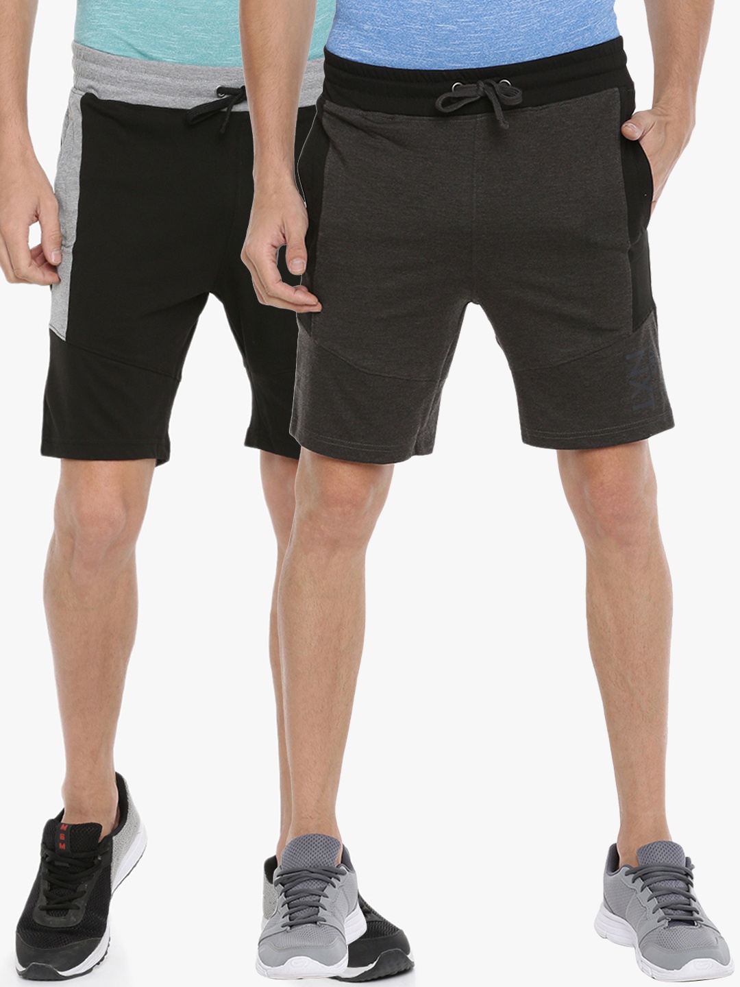 Force NXT Men Solid Pack of 2 Super Combed Cotton Bermuda, Black