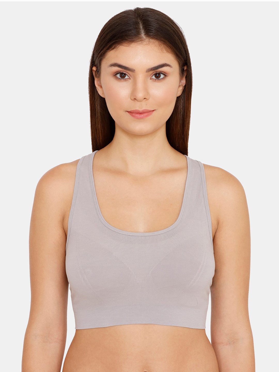 

Zivame Grey Solid Non-Wired Non Padded Everyday Bra