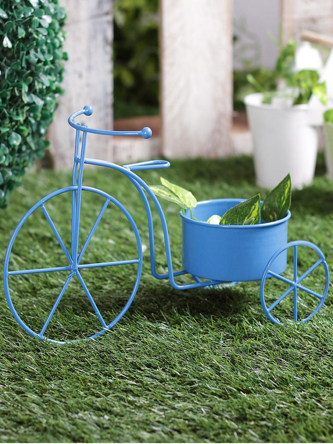 

green girgit Blue Solid Big Cycle Planter
