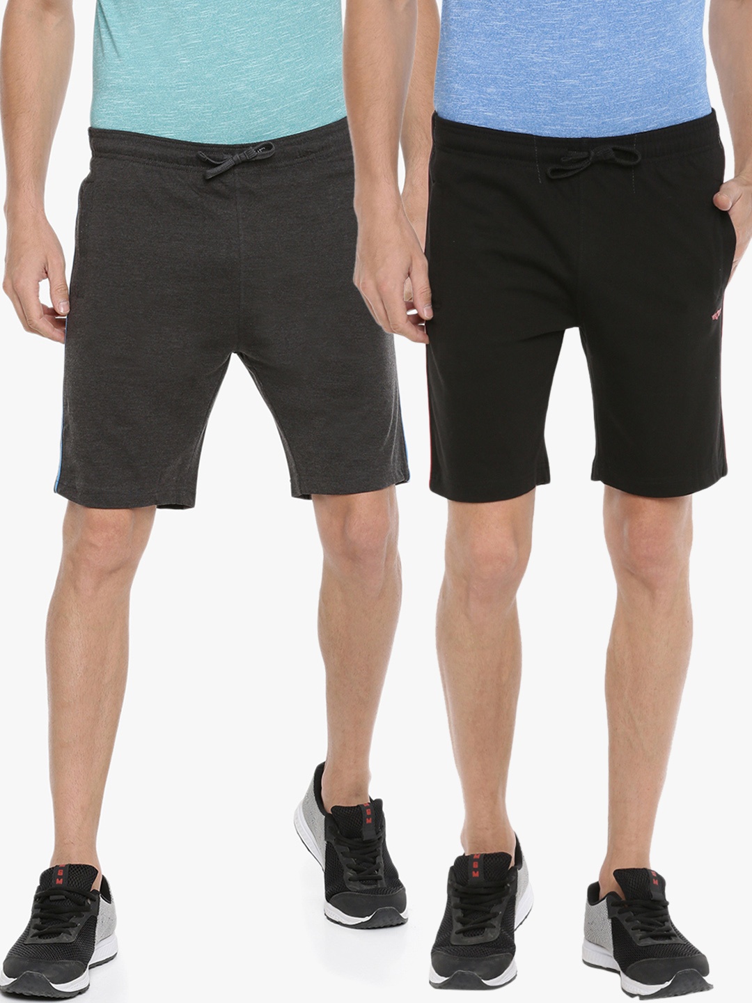 

Force NXT Men Solid Pack of 2 Super Combed Cotton Bermuda, Black