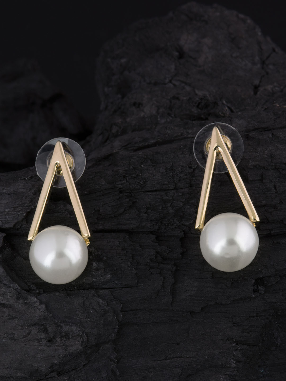 

E2O Gold-Plated & Off-White Geometric Studs