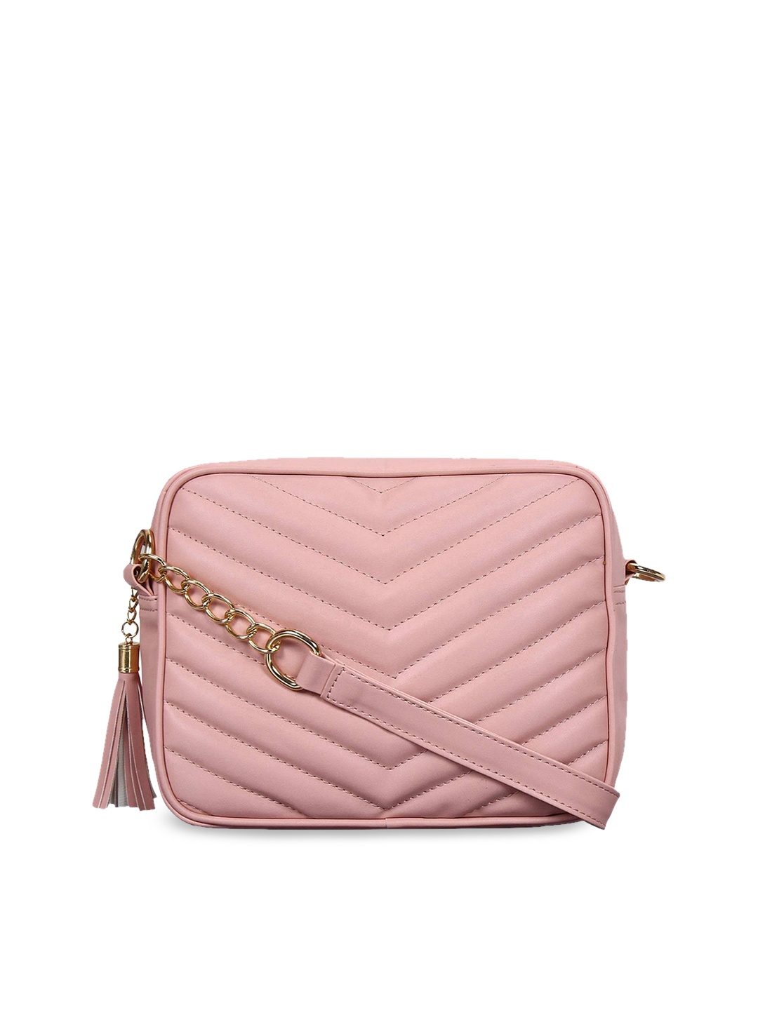 

Lychee bags Peach-Coloured Solid Sling Bag