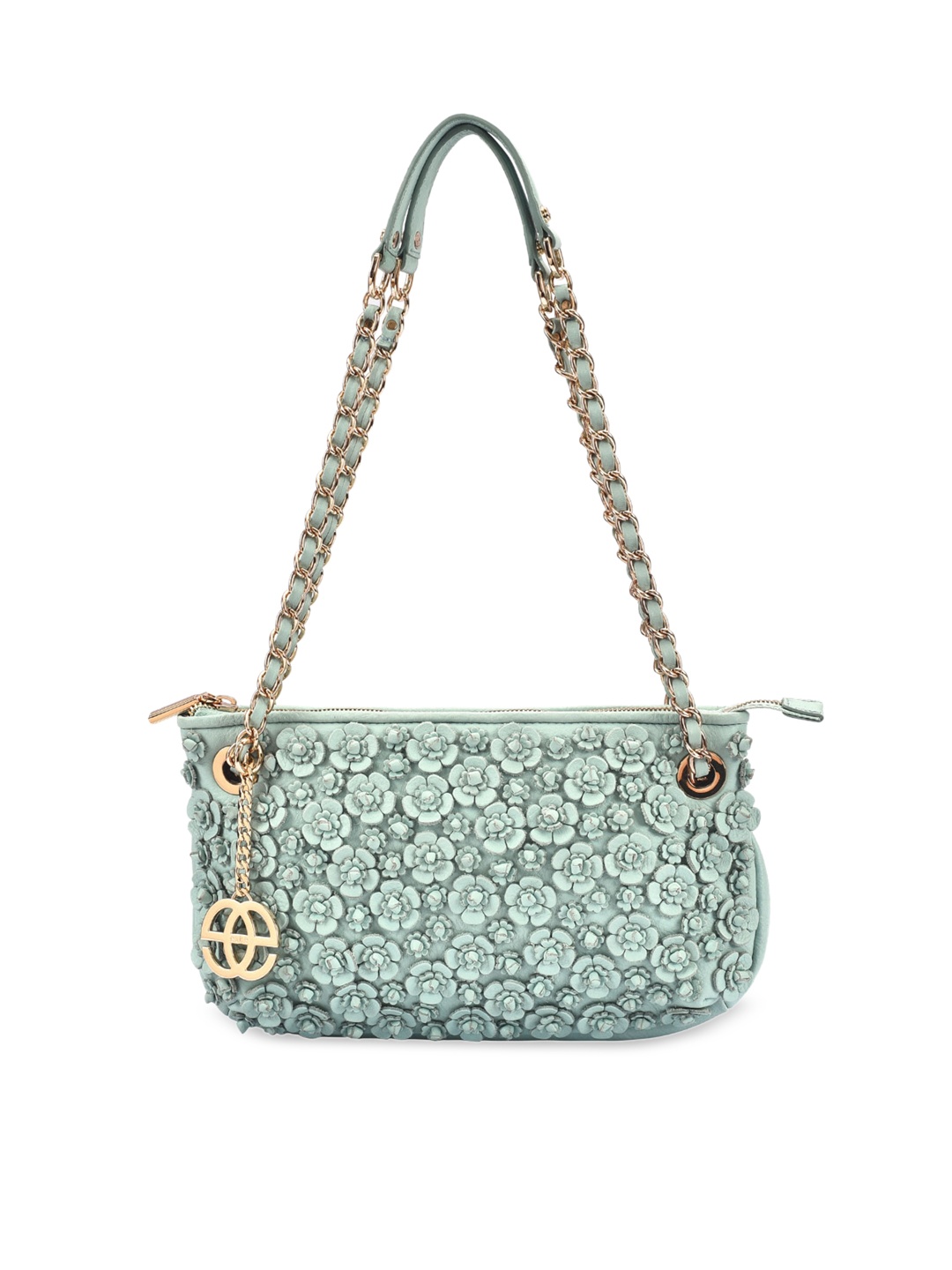 

Eske Green Textured Leather Shoulder Bag