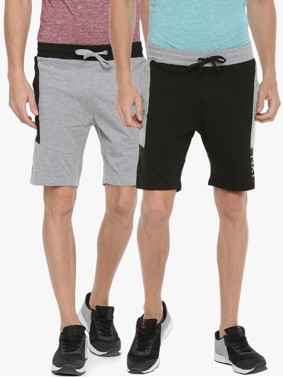 

Force NXT Men Solid Pack of 2 Super Combed Cotton Bermuda, Black