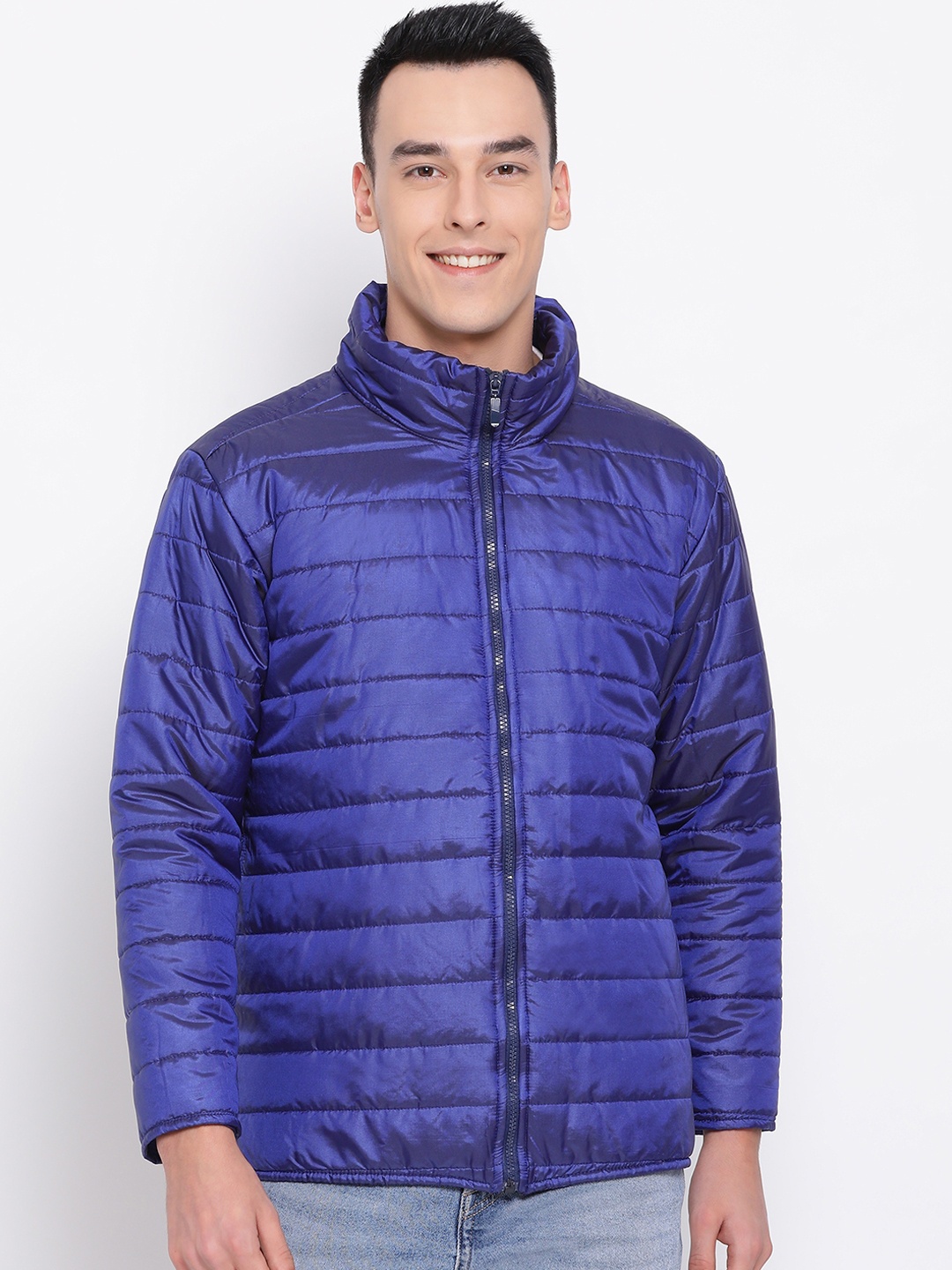 

Oxolloxo Men Blue Solid Padded Jacket