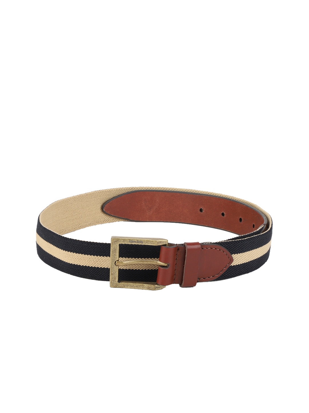 

Allen Solly Men Black & Beige Striped Belt