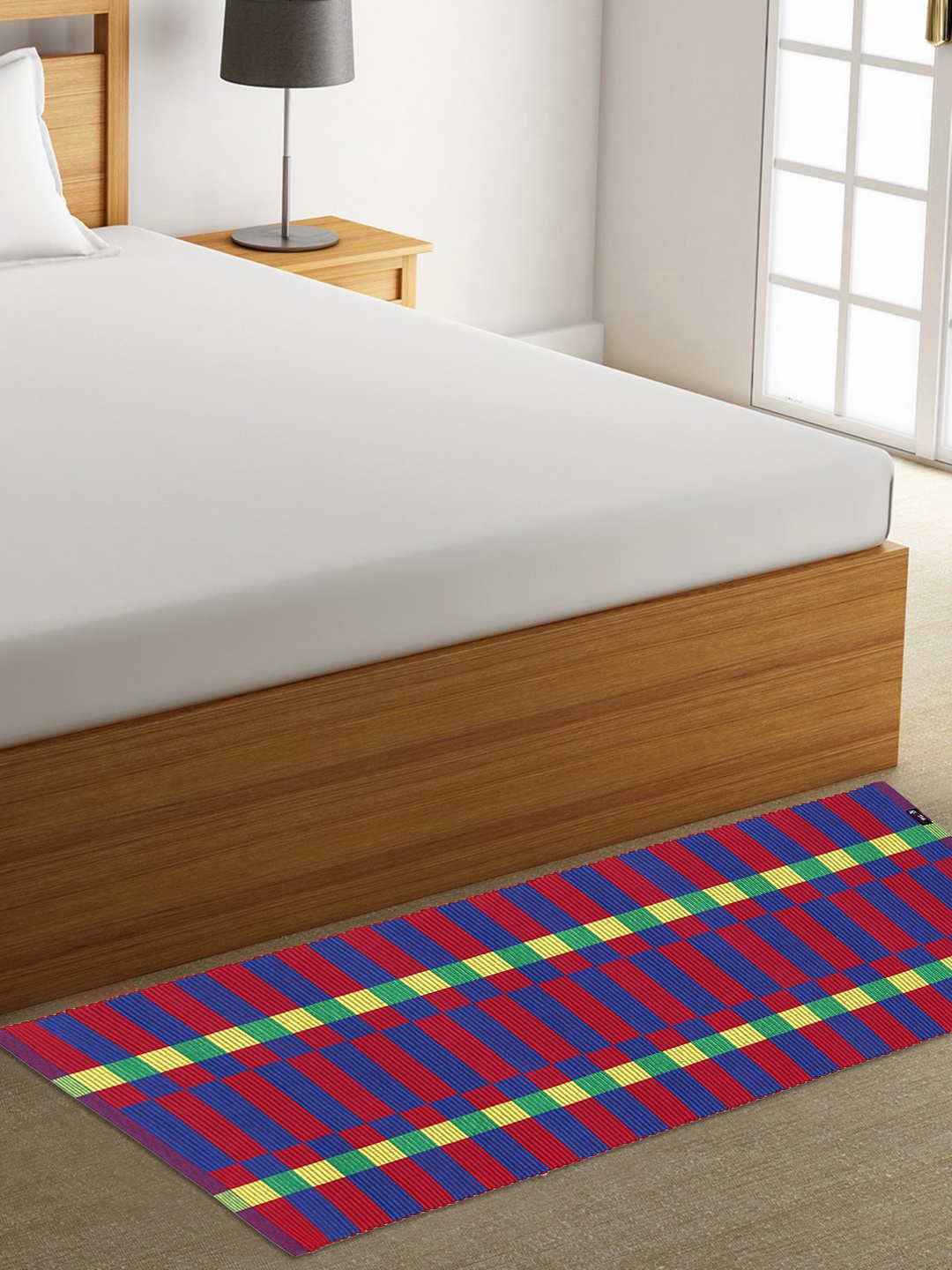 KLOTTHE Multicoloured Printed Rectangular Bedside Runner, Multi