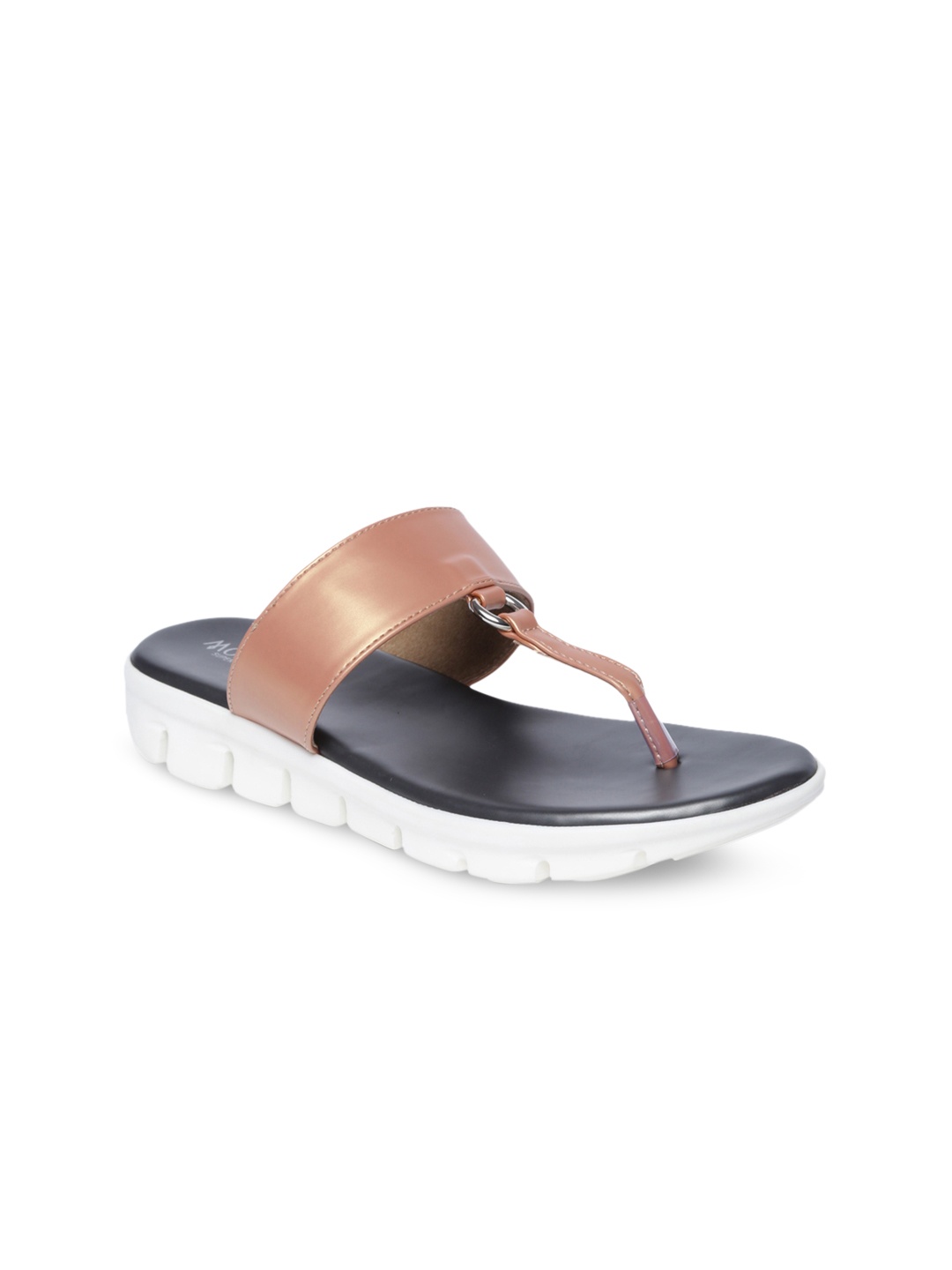 

Monrow Women Peach-Coloured Solid T-Strap Flats