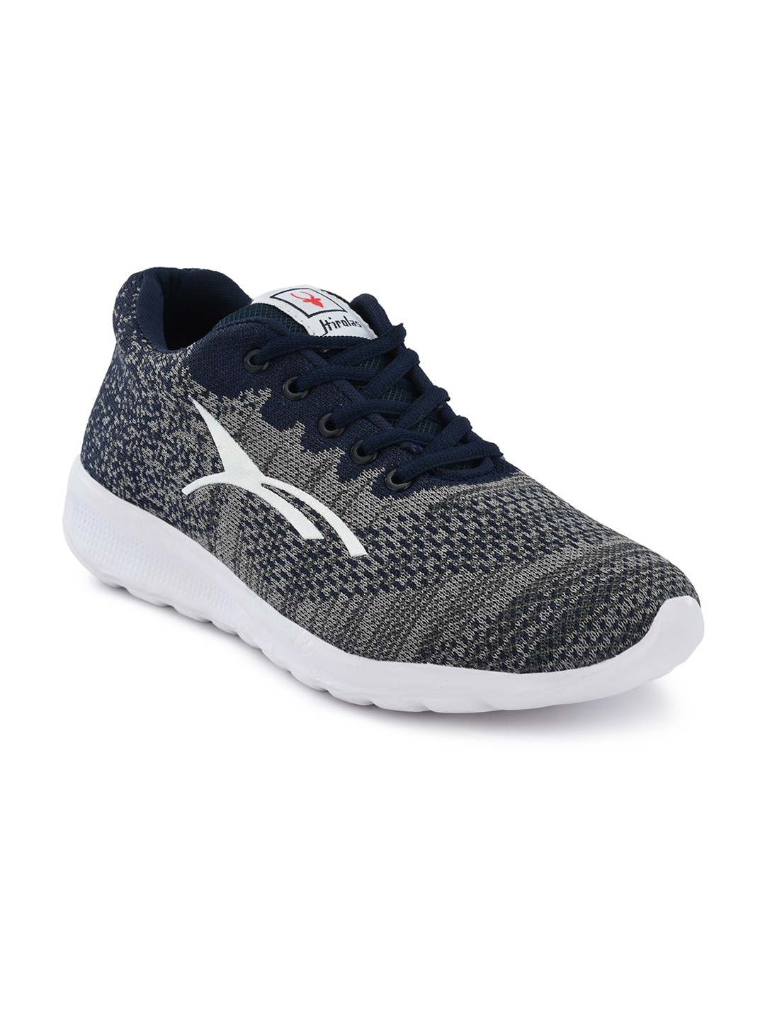 

HIROLAS Men Grey Textured Mid-Top Running Shoes