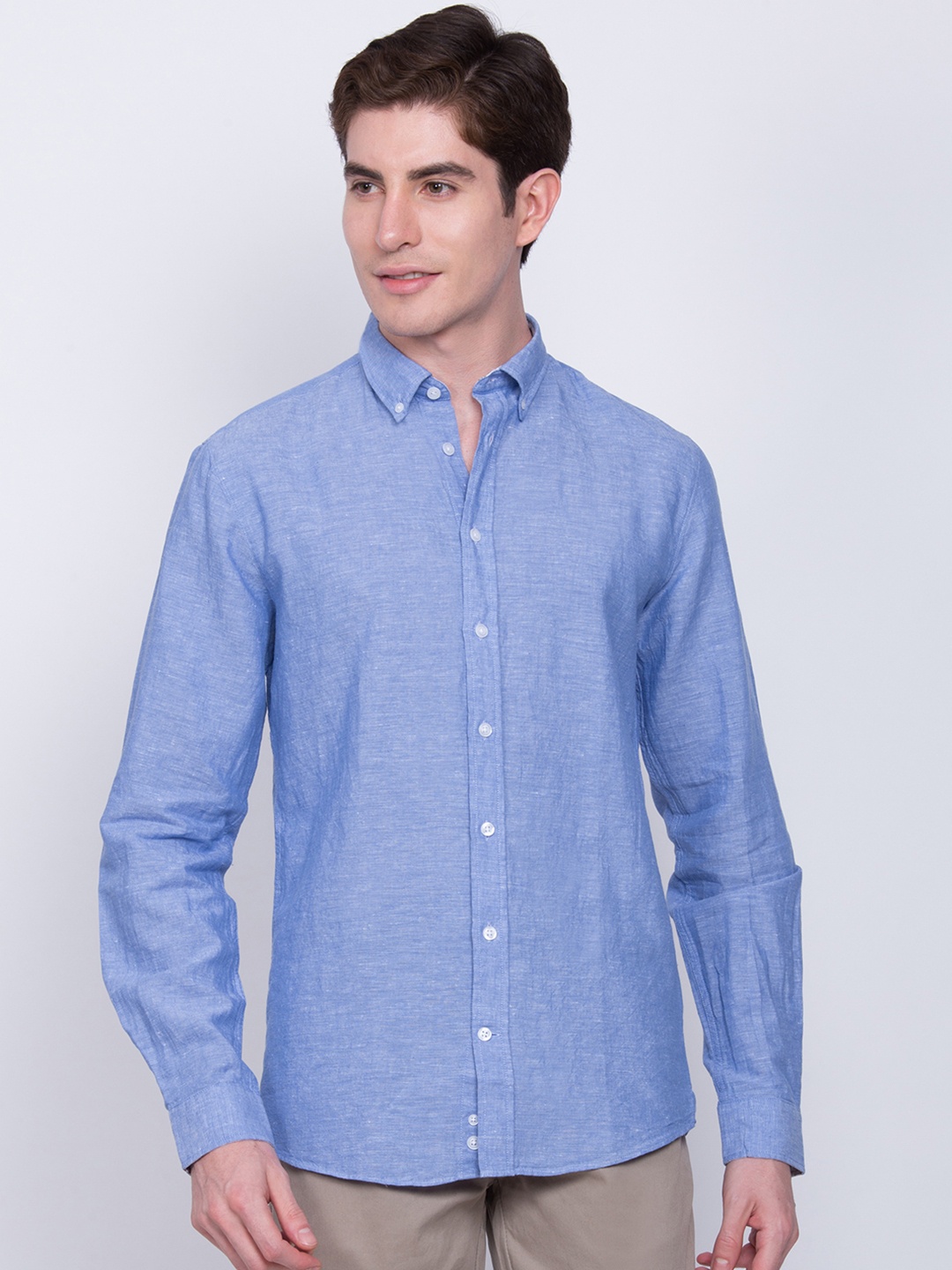 

LINDBERGH Men Blue Slim Fit Solid Casual Shirt