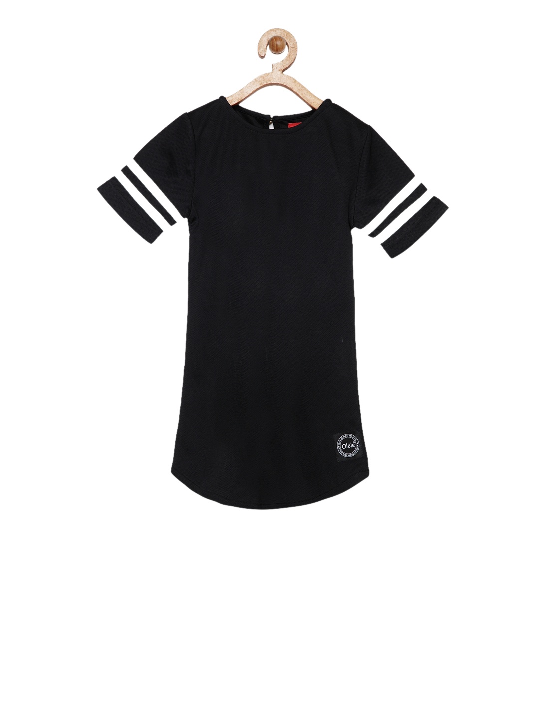 

Olele Girls Solid Black T-shirt Dress