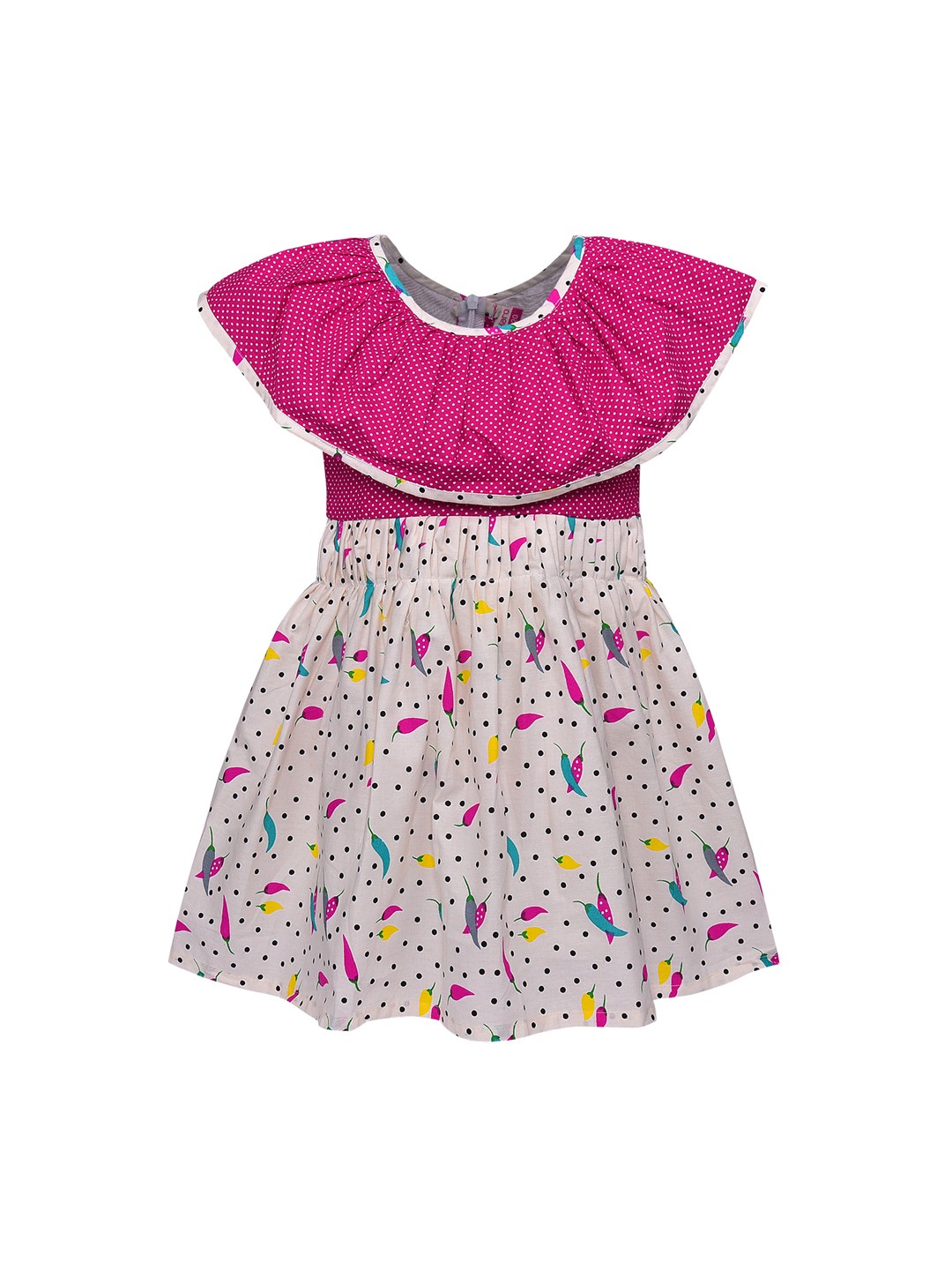 

Wish Karo Girls Pink & White Chilli Printed Fit and Flare Dress