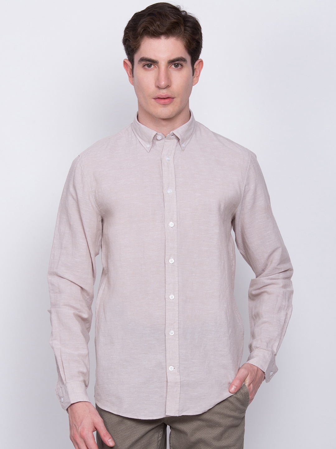 

LINDBERGH Men Grey Slim Fit Solid Casual Shirt