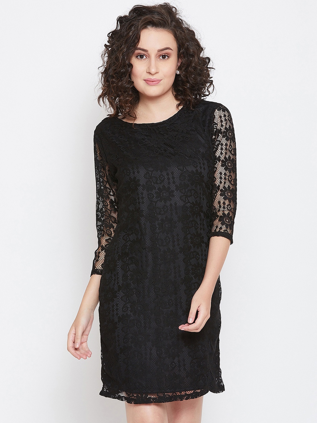 

LUCERO Women Black Self Design Sheath Dress