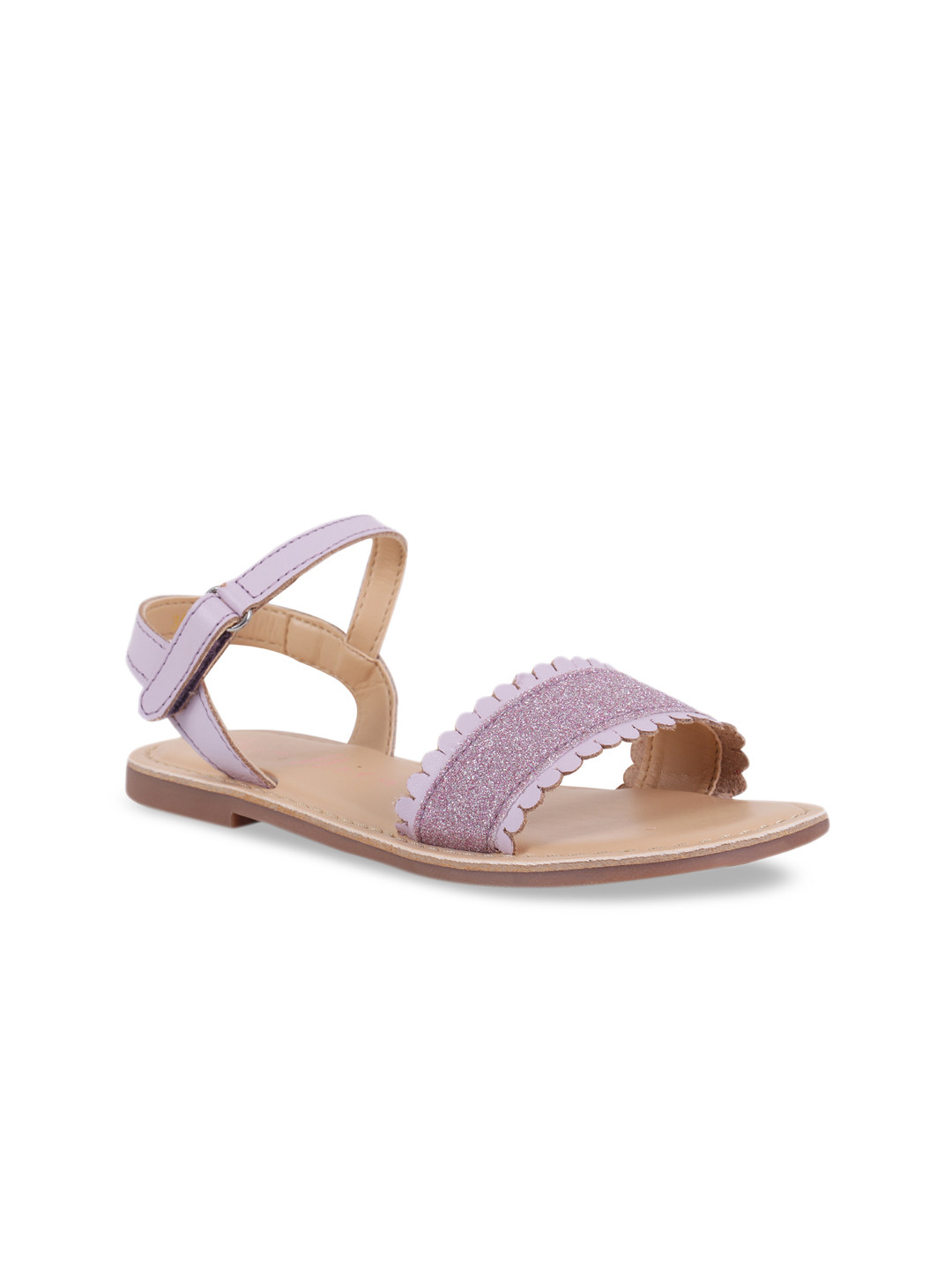 

Aria Nica Girls Purple Solid Leather Open Toe Flats