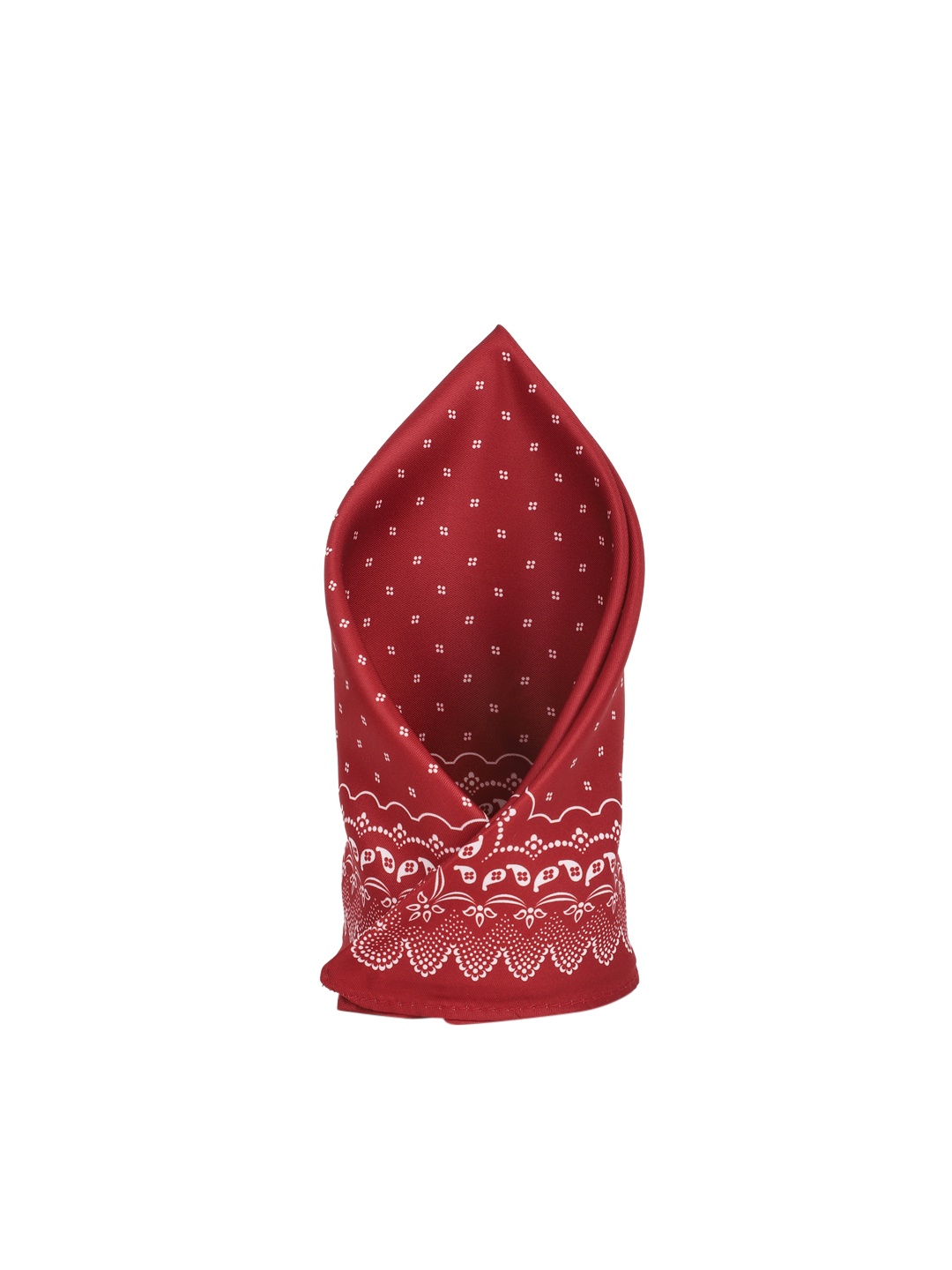 

Peter England Men Maroon & White Printed Pocket Square