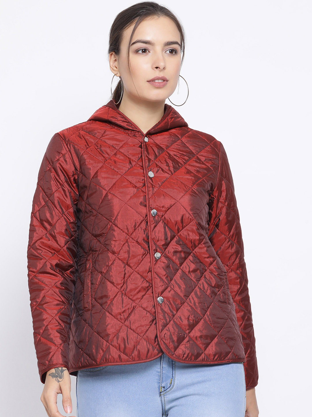 

Oxolloxo Women Maroon Solid Jacket