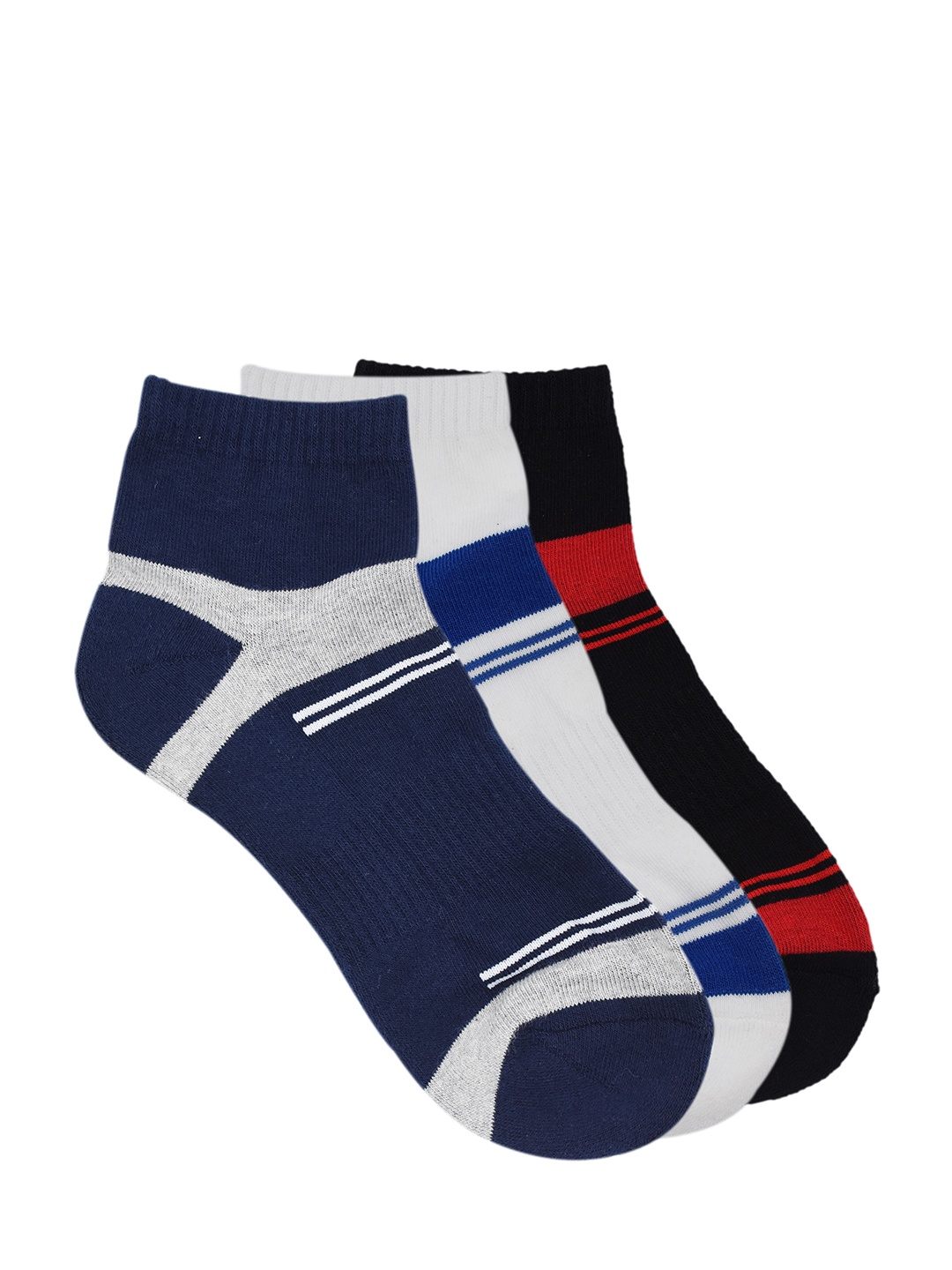 

Balenzia Men Pack of 3 Assorted Ankle-Length Socks, Multi