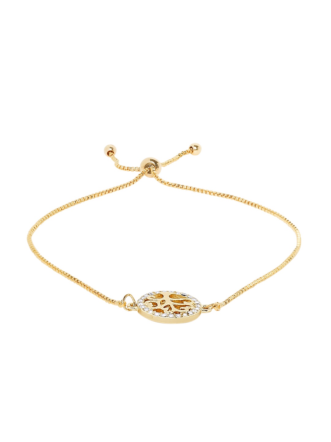 

Moon Dust Gold-Plated Tree Of Life Designer Link Bracelet