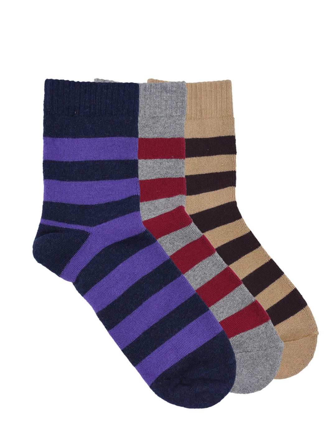 

Balenzia Women Pack of 3 Assorted Calf-Length Socks