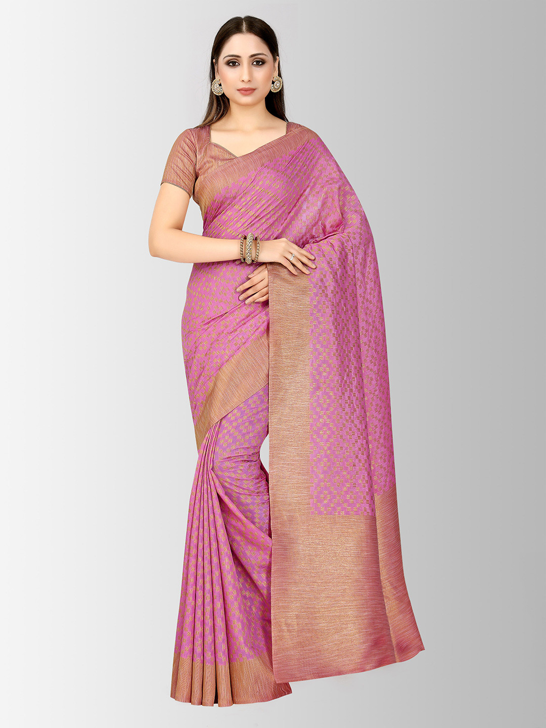 

MIMOSA Pink Art Silk Woven Design Patola Saree