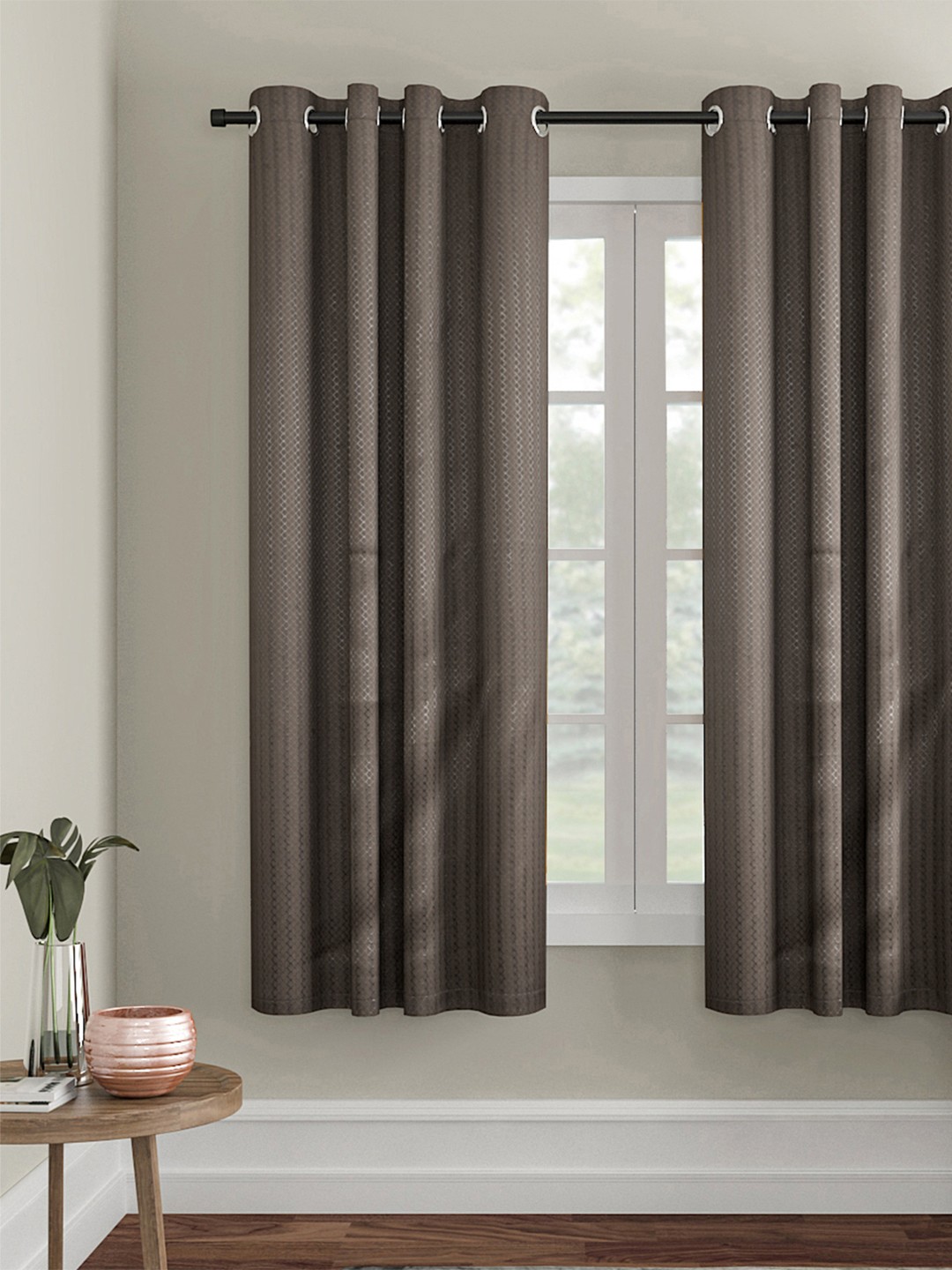 

Soumya Grey Printed Single Window Curtain