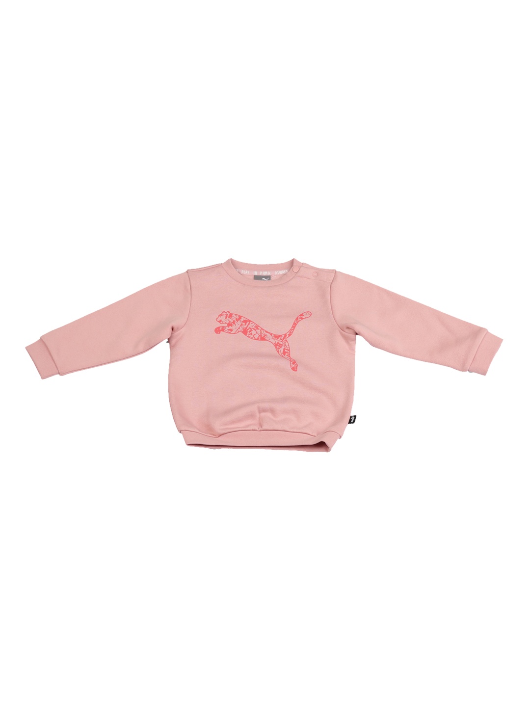 

Puma Kids Pink Printed Minicats KA Crew Jogger FL Bridal Rose Sweatshirt