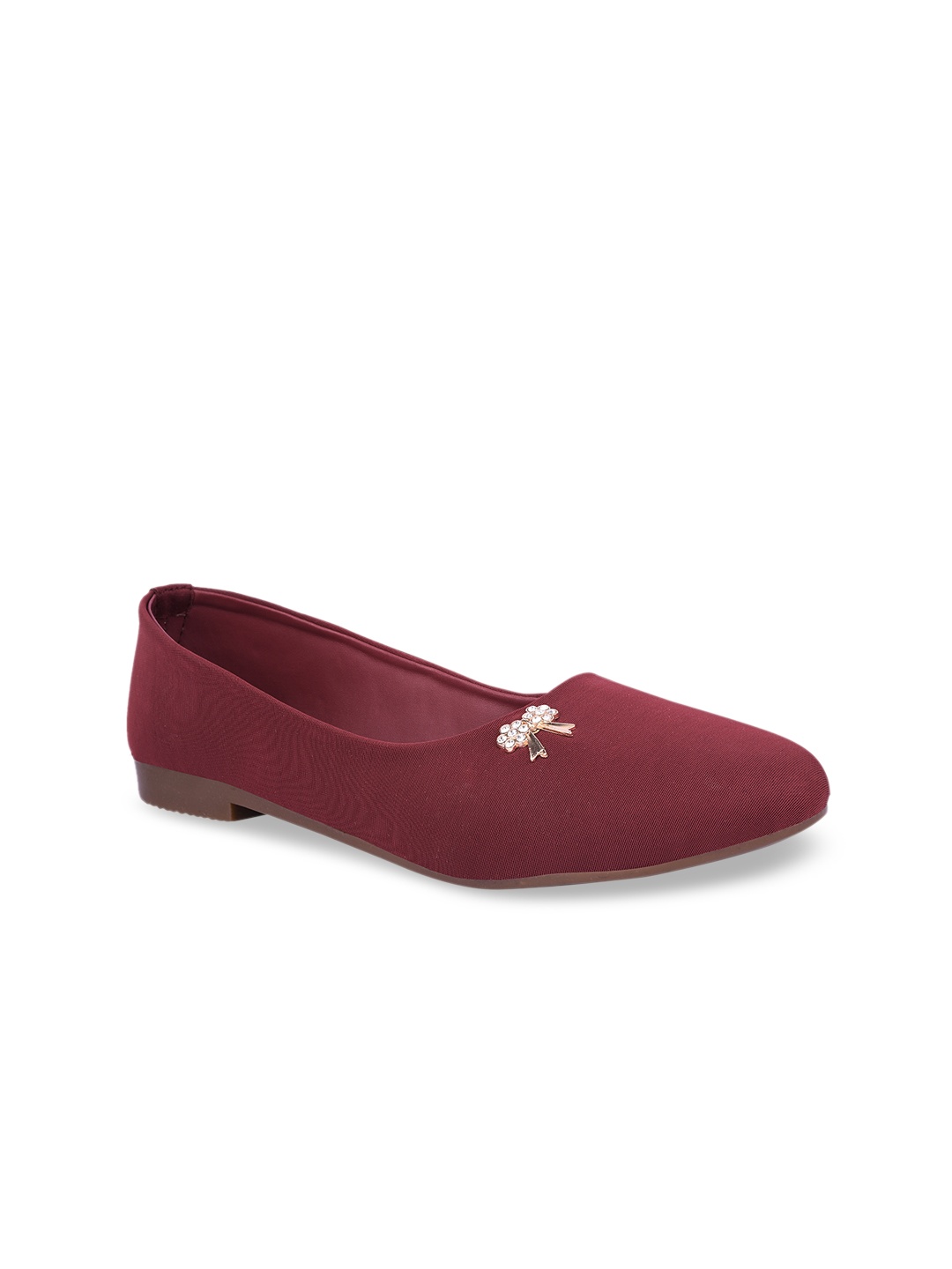 

Shoetopia Women Maroon Solid Ballerinas