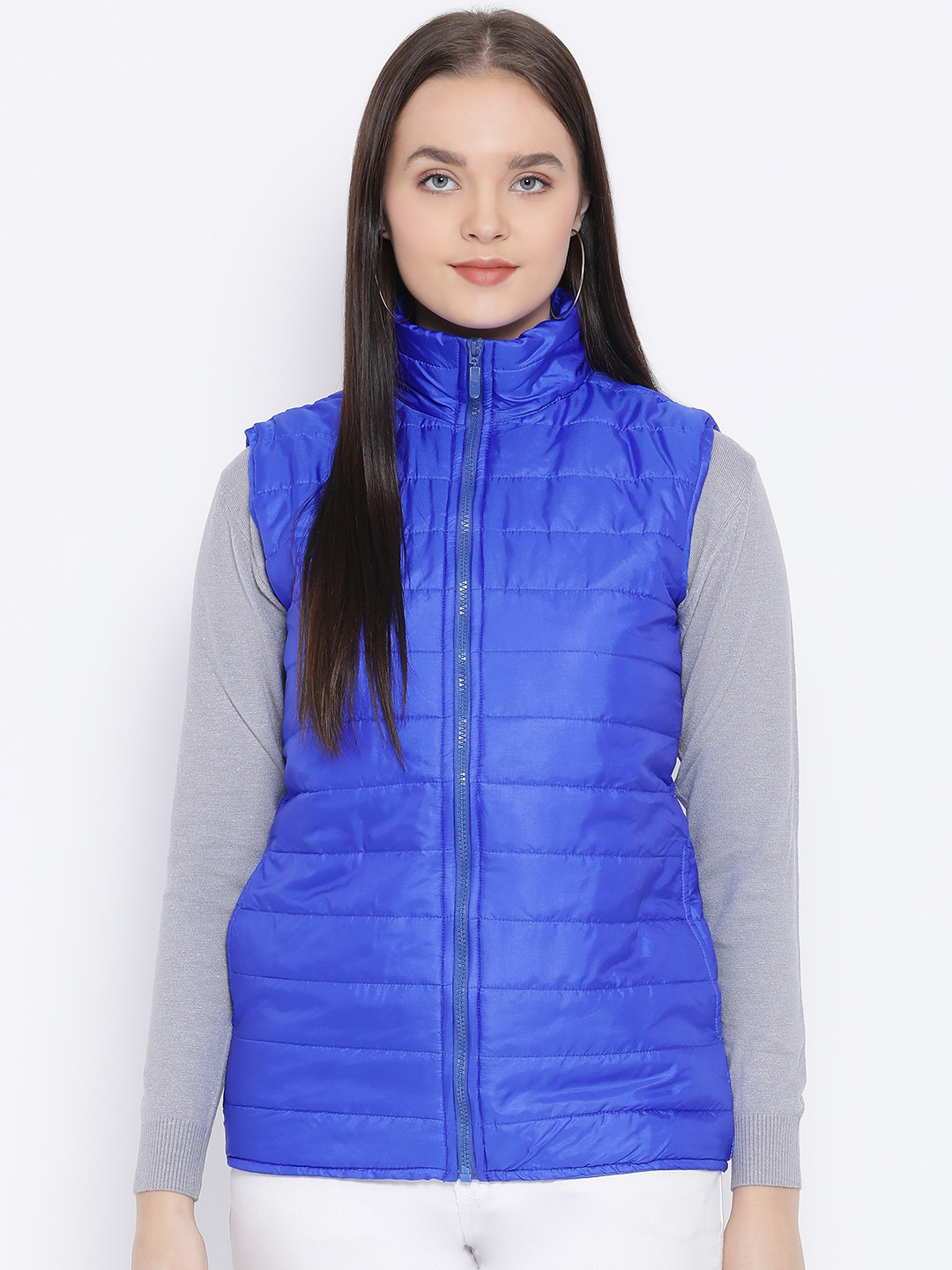 

Oxolloxo Women Blue Solid Jacket
