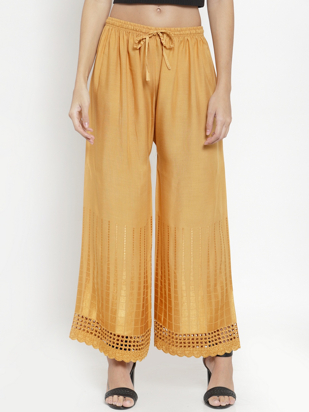 

Clora Creation Women Beige Solid Straight Palazzos