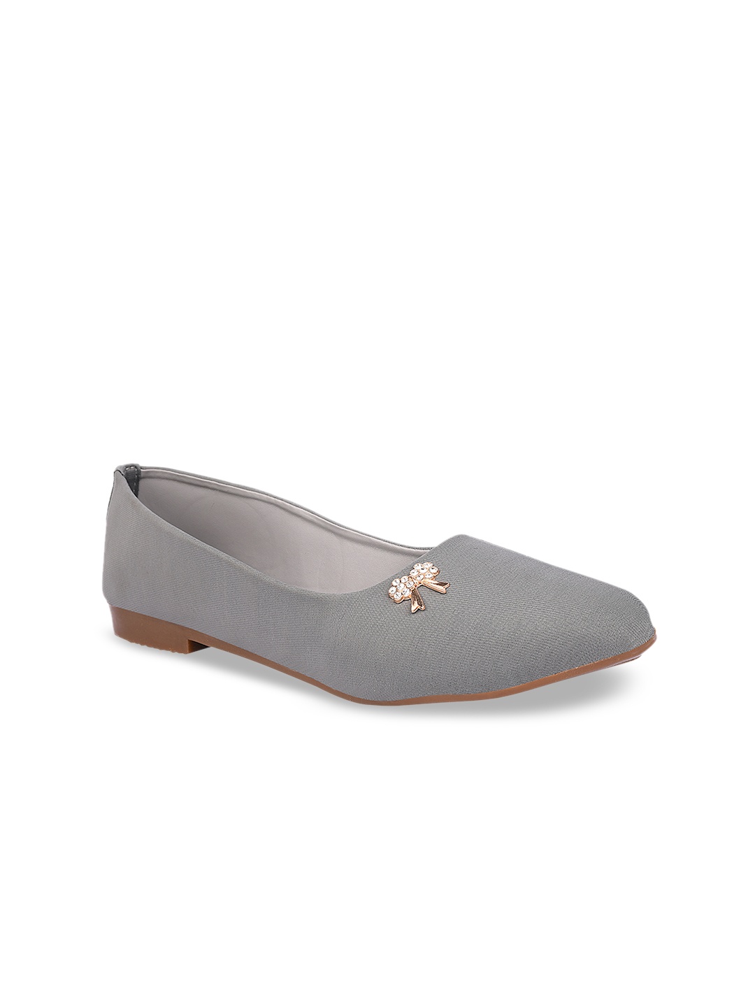 

Shoetopia Women Grey Solid Ballerinas