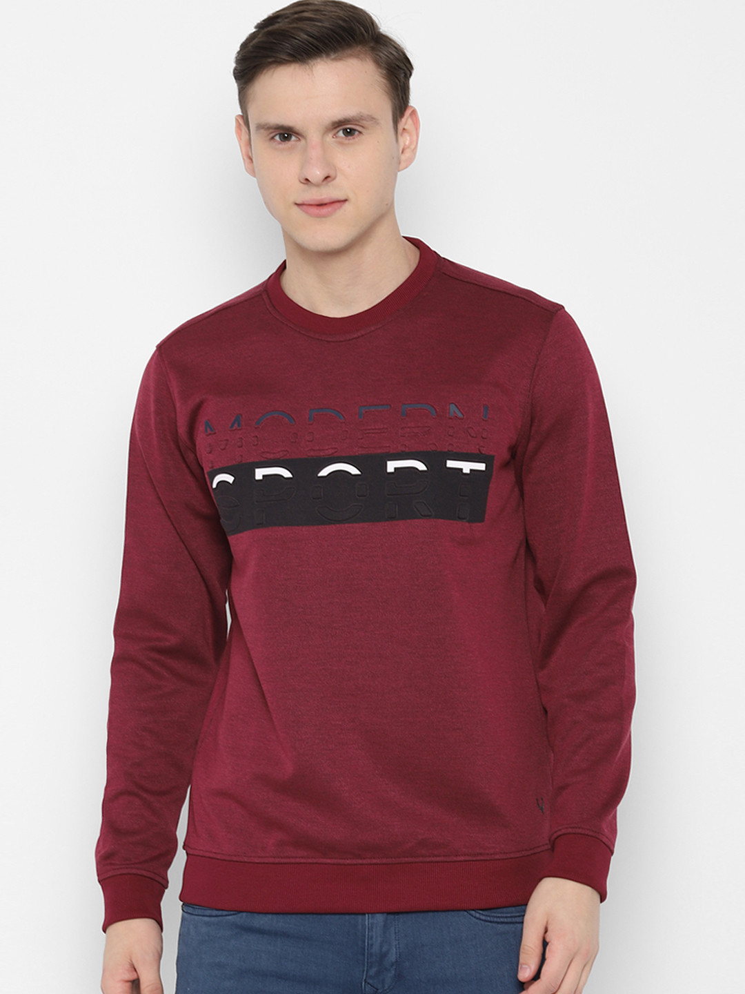 

Allen Solly Sport Men Maroon Printed Sweatshirt