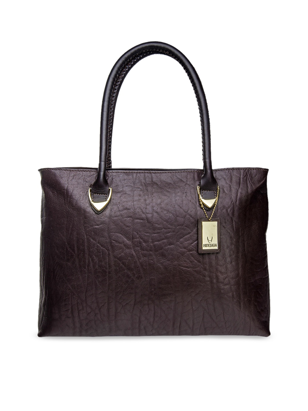 

Hidesign Brown Textured Leather Handheld Bag