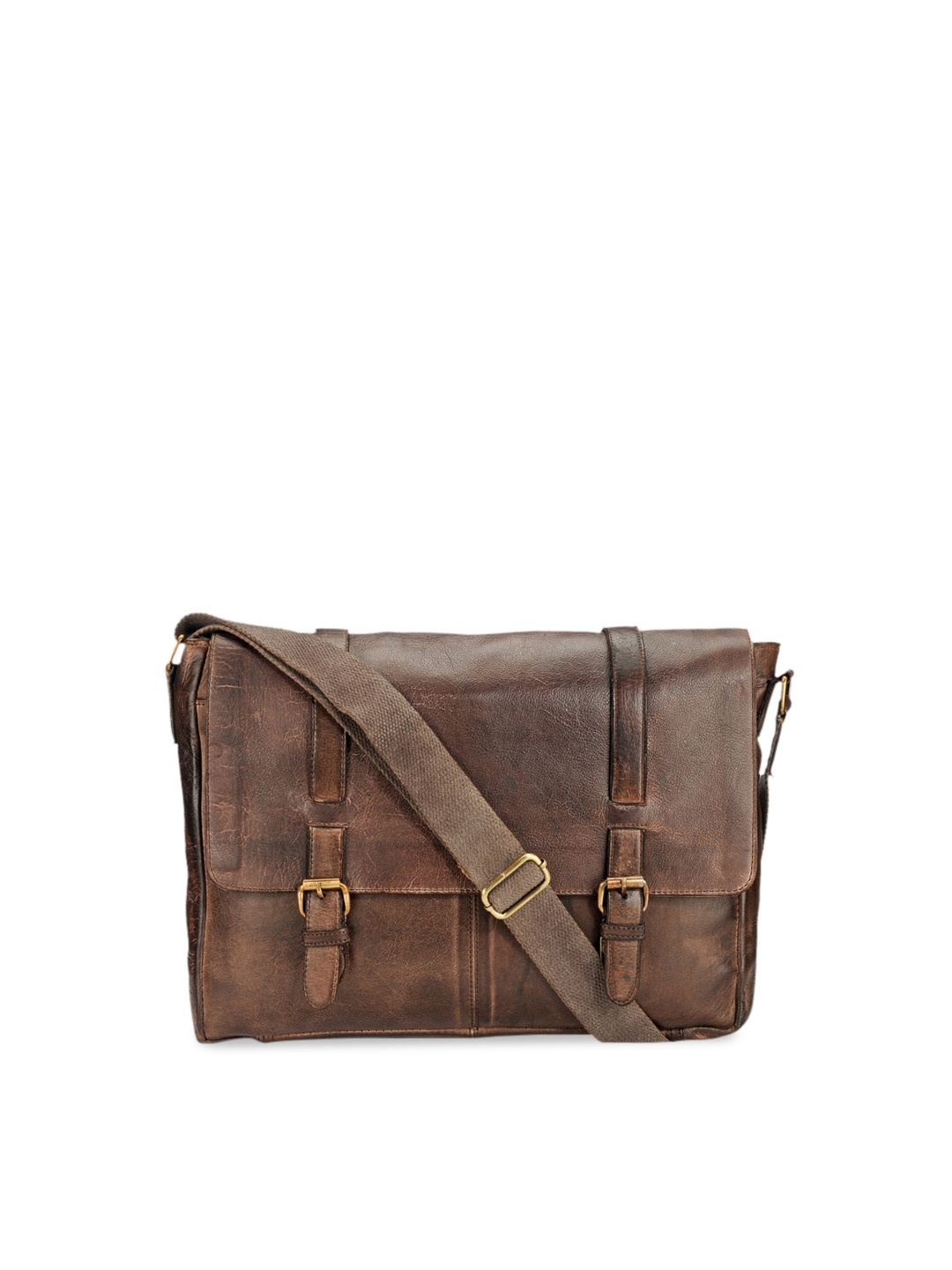 

Teakwood Leathers Unisex Brown Solid Leather Laptop Bag