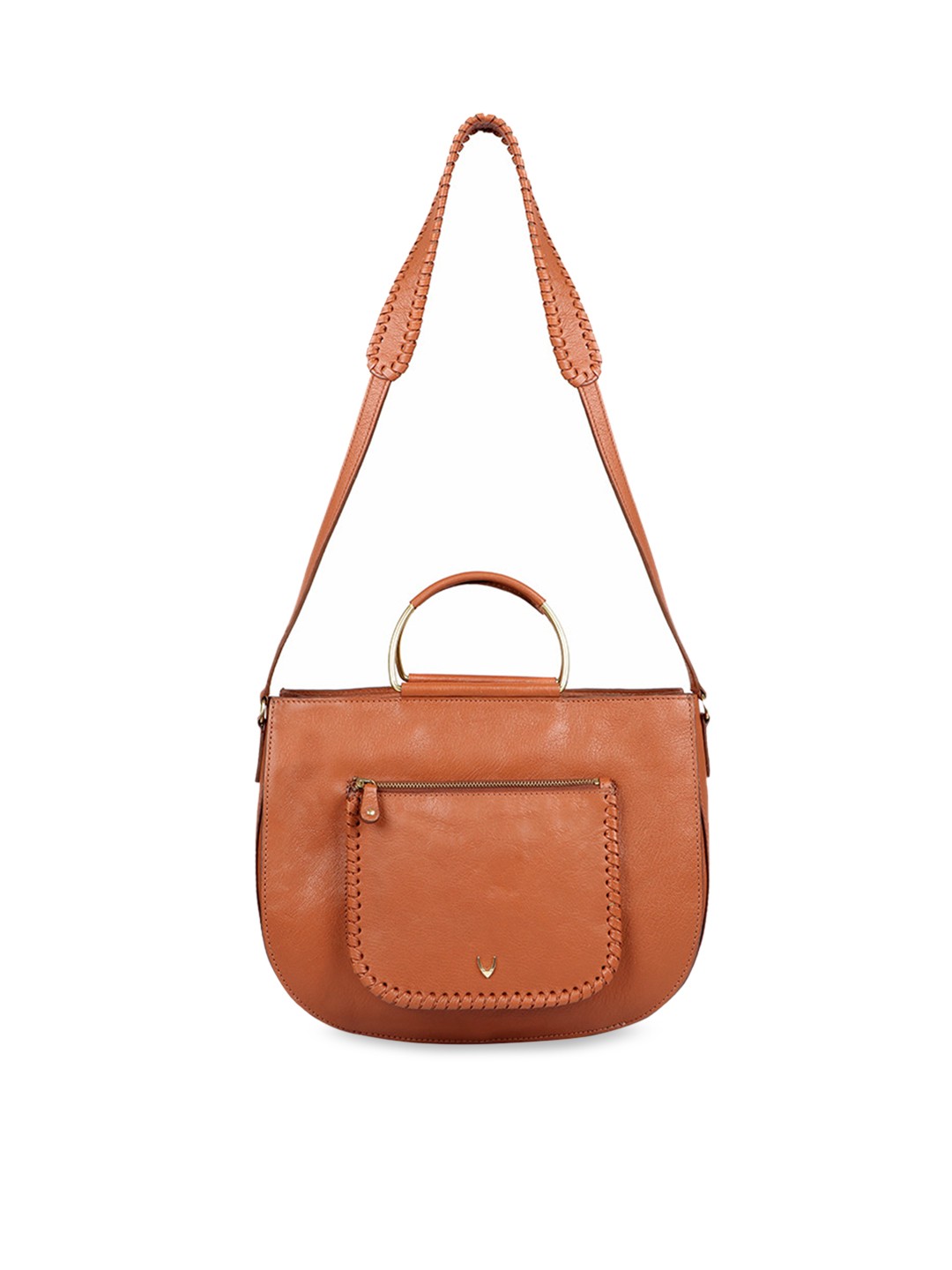 

Hidesign Tan Brown Solid Leather Handheld Bag
