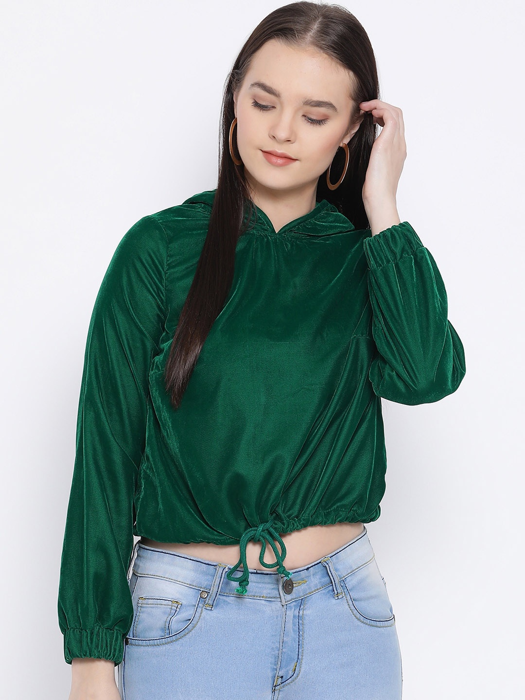 

Oxolloxo Women Green Solid Jacket