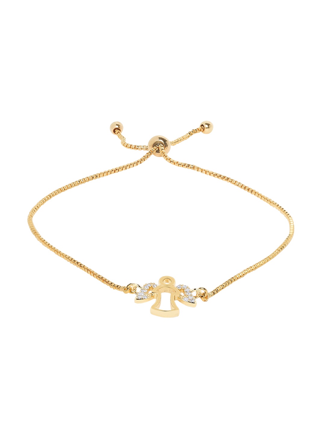 

Moon Dust Gold-Plated Embellished lated Angel Wings Designer Charm Bracelet