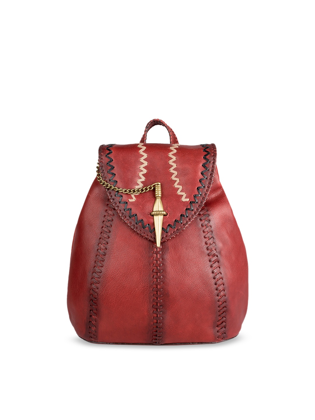 

Hidesign Women Red Textured Backpack