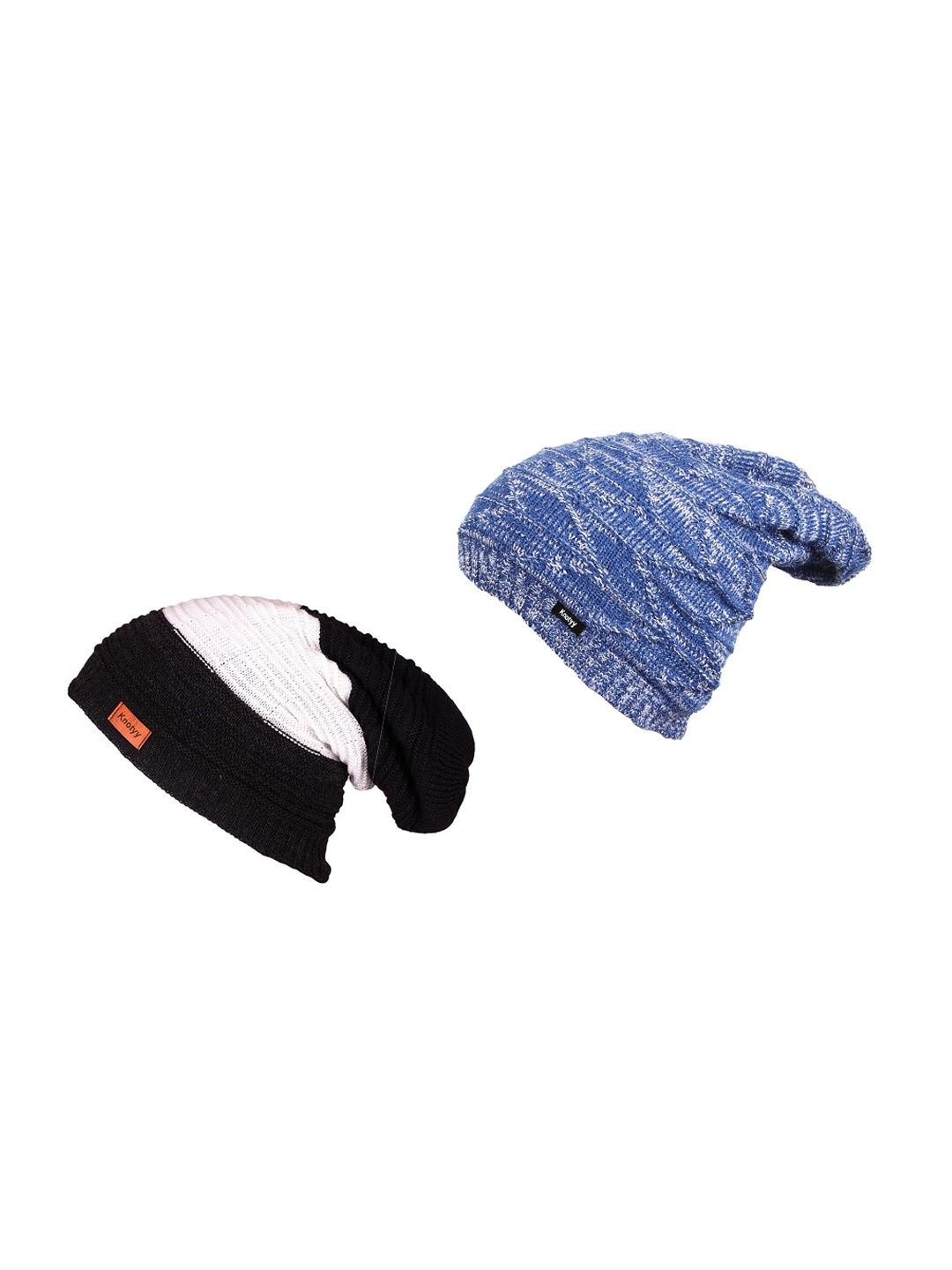 

Knotyy Men Pack of 2 Beanie, Black